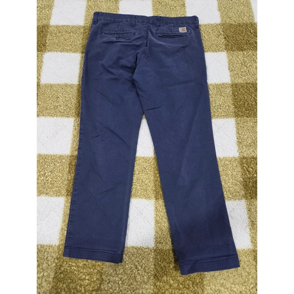 Carhartt WIP Sid Pant Mens 36x32 Navy Blue Slim Tapered Chino Trousers